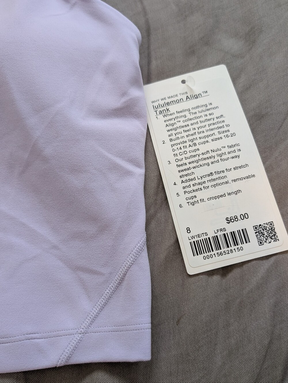 Lululemon Align Tank Top Lavender Frost Purple LFRS - Picture 2 of 6